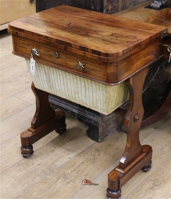 A Regency mahogany work table W.60cm